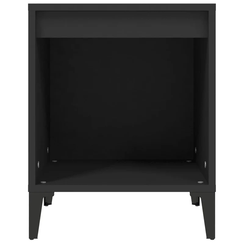 Lot de 2 tables de chevet avec compartiment ouvert 40 x 35 x 50 cm bois d'ingénierie noir DEC035544