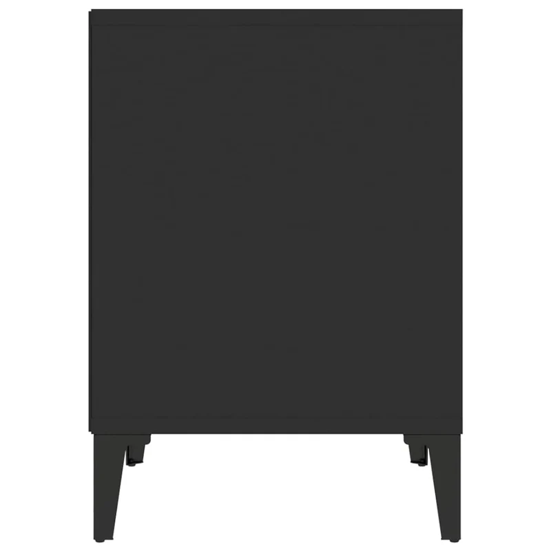 Lot de 2 tables de chevet avec compartiment ouvert 40 x 35 x 50 cm bois d'ingénierie noir DEC035544