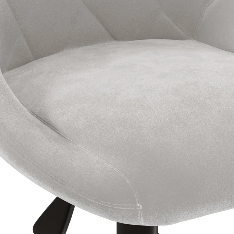 Chaise pivotante de bureau sur roulettes siège en velours gris clair cadre en acier noir DEC025084