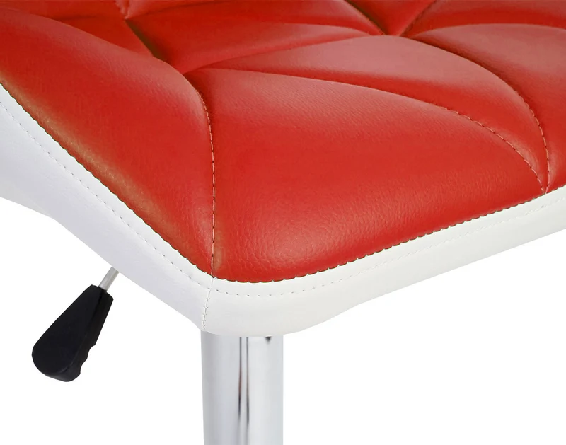 Tabouret de bar chaise de comptoir hauteur réglable en synthétique rouge cadre en acier chromé 04_0001229