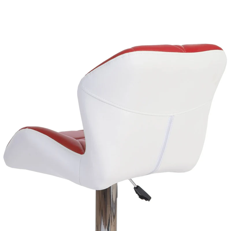 Tabouret de bar chaise de comptoir hauteur réglable en synthétique rouge cadre en acier chromé 04_0001229