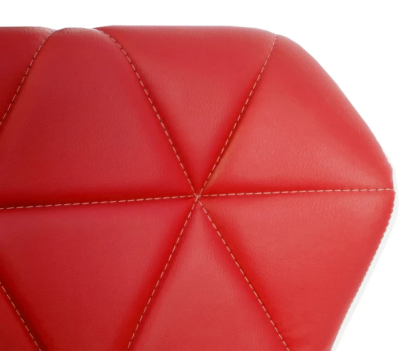 Tabouret de bar chaise de comptoir hauteur réglable en synthétique rouge cadre en acier chromé 04_0001229