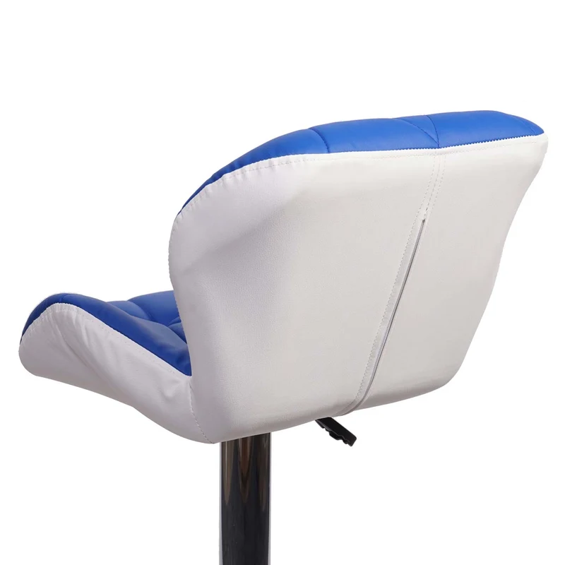 2x tabourets de bar chaise de comptoir hauteur réglable en synthétique bleu cadre en acier chromé 04_0000112