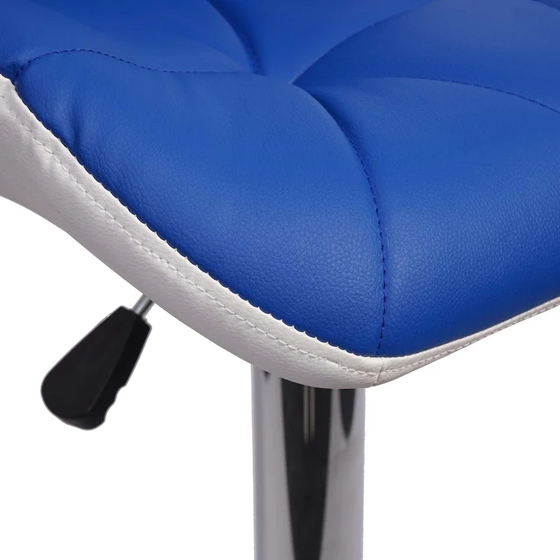 2x tabourets de bar chaise de comptoir hauteur réglable en synthétique bleu cadre en acier chromé 04_0000112