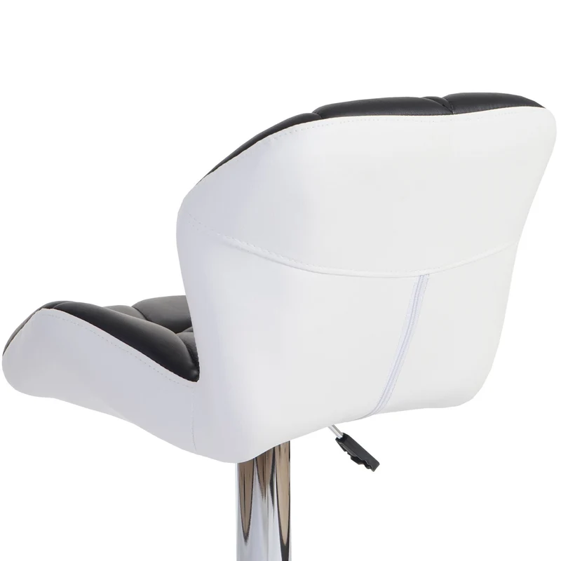 Tabouret de bar chaise de comptoir hauteur réglable en synthétique noir cadre en acier chromé 04_0005261