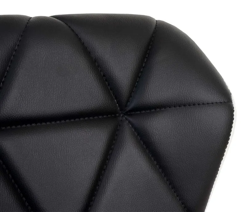 Tabouret de bar chaise de comptoir hauteur réglable en synthétique noir cadre en acier chromé 04_0005261
