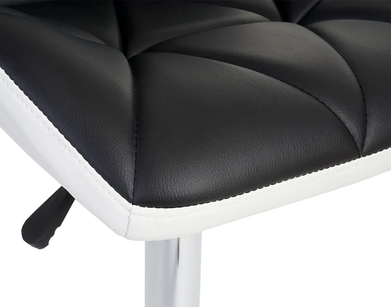 Tabouret de bar chaise de comptoir hauteur réglable en synthétique noir cadre en acier chromé 04_0005261