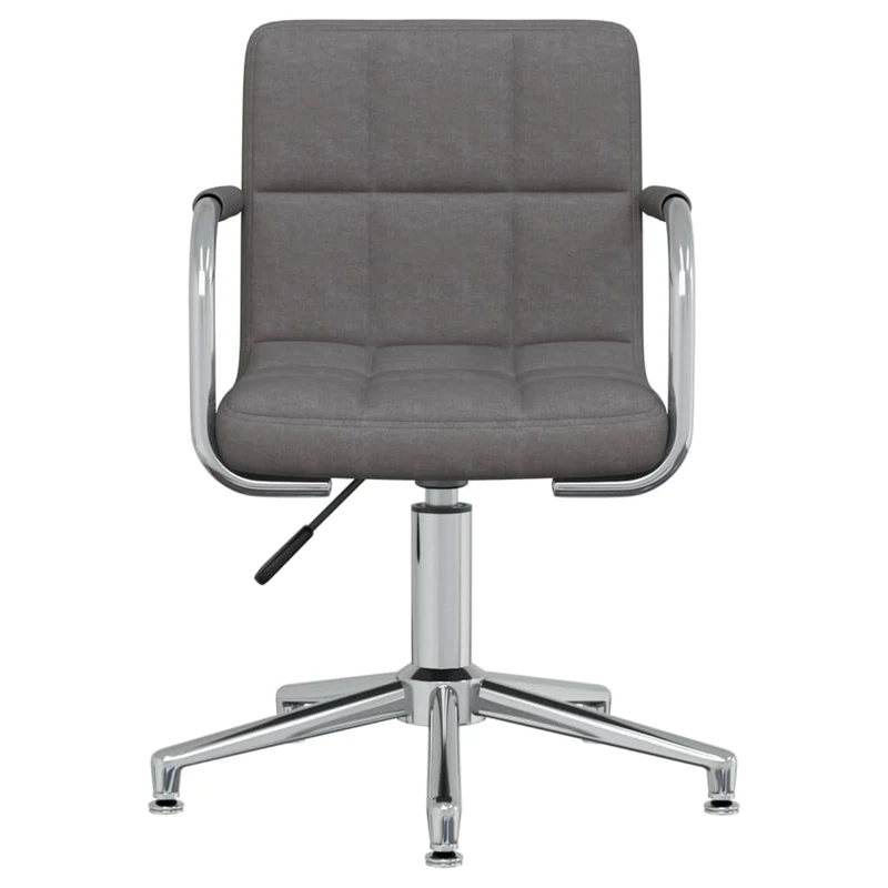 Chaise pivotante de salle à manger hauteur réglable accoudoirs en tissu gris foncé DEC025090