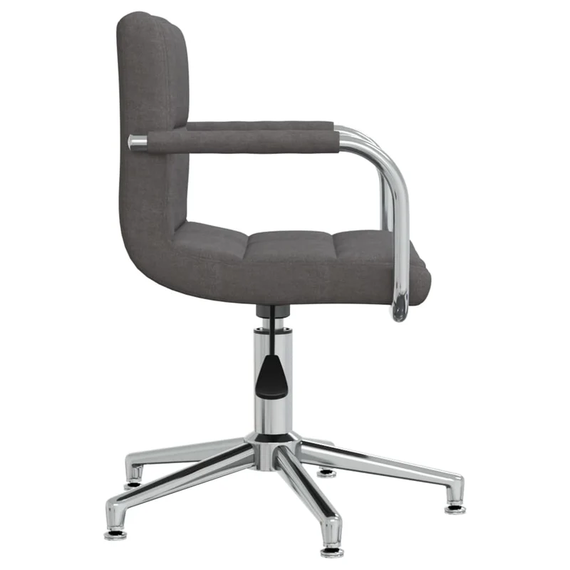 Chaise pivotante de salle à manger hauteur réglable accoudoirs en tissu gris foncé DEC025090