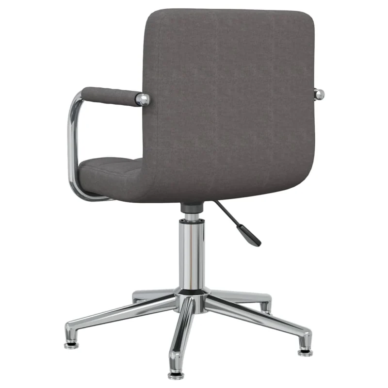 Chaise pivotante de salle à manger hauteur réglable accoudoirs en tissu gris foncé DEC025090