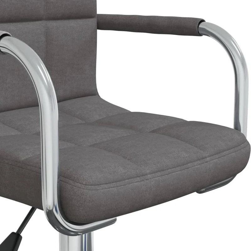 Chaise pivotante de salle à manger hauteur réglable accoudoirs en tissu gris foncé DEC025090