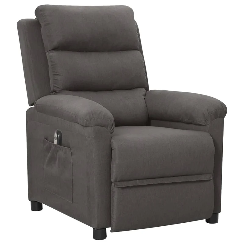 Fauteuil relax TV fonction d'inclinaison électrique très confortable en tissu gris foncé DEC028353