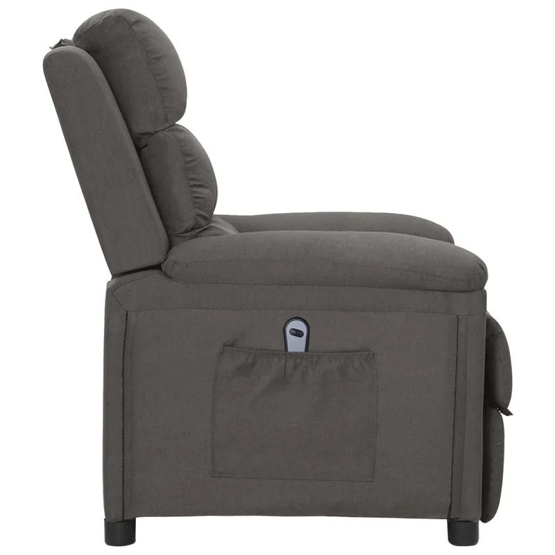 Fauteuil relax TV fonction d'inclinaison électrique très confortable en tissu gris foncé DEC028353