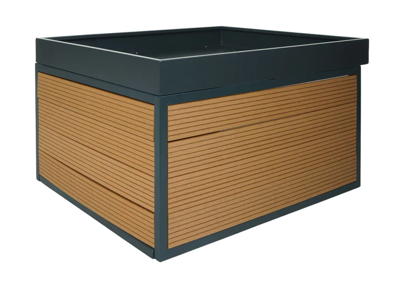 Abri pour robot tondeuse avec bac à plantes 40x60x73 cm fer et plastique aspect chêne 04_0006943