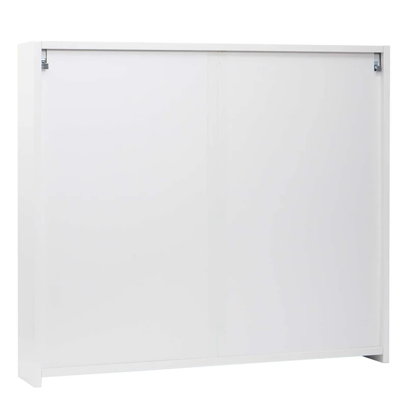 Armoire à miroir meuble de salle de bain mural 6 étagères brillant 70 x 80 x 16 cm blanc 04_0005769