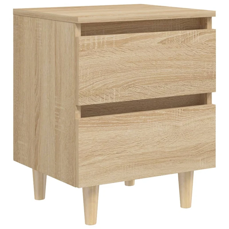 Lot de 2 tables de chevet avec deux tiroirs 40 x 35 x 50 cm en bois d'ingénierie couleur chêne DEC036200