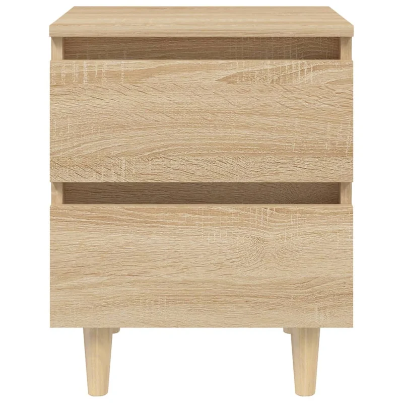 Lot de 2 tables de chevet avec deux tiroirs 40 x 35 x 50 cm en bois d'ingénierie couleur chêne DEC036200
