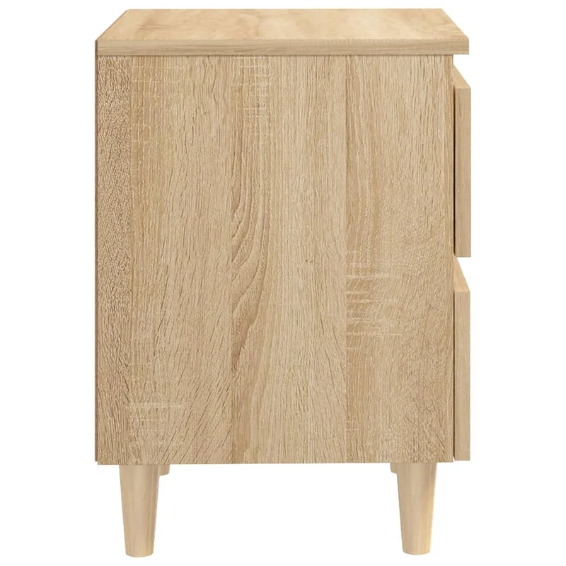 Lot de 2 tables de chevet avec deux tiroirs 40 x 35 x 50 cm en bois d'ingénierie couleur chêne DEC036200