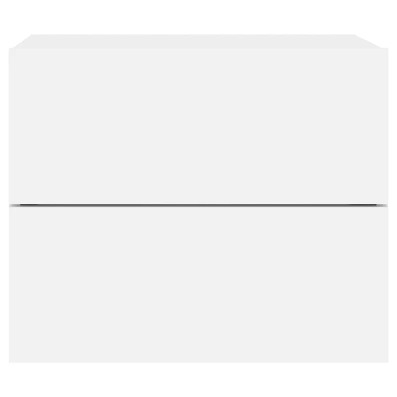 Lot de 2 tables de chevet murales avec lumières LED deux tiroirs bois d'ingénierie blanc DEC036121