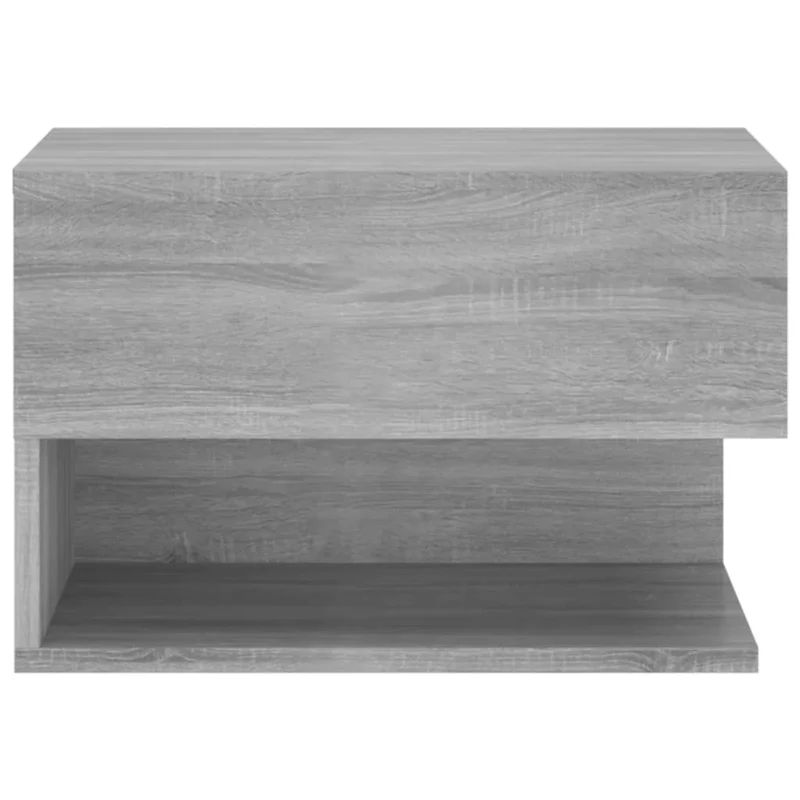 Lot de 2 tables de chevet murales avec tiroir et étagère 46 x 29,5 x 30 cm bois d'ingénierie gris DEC036106
