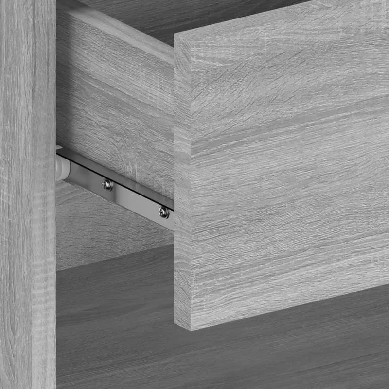 Lot de 2 tables de chevet murales avec tiroir et étagère 46 x 29,5 x 30 cm bois d'ingénierie gris DEC036106