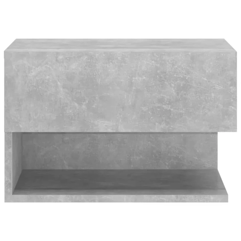 Lot de 2 tables de chevet murales avec tiroir et étagère en bois d'ingénierie gris DEC036079