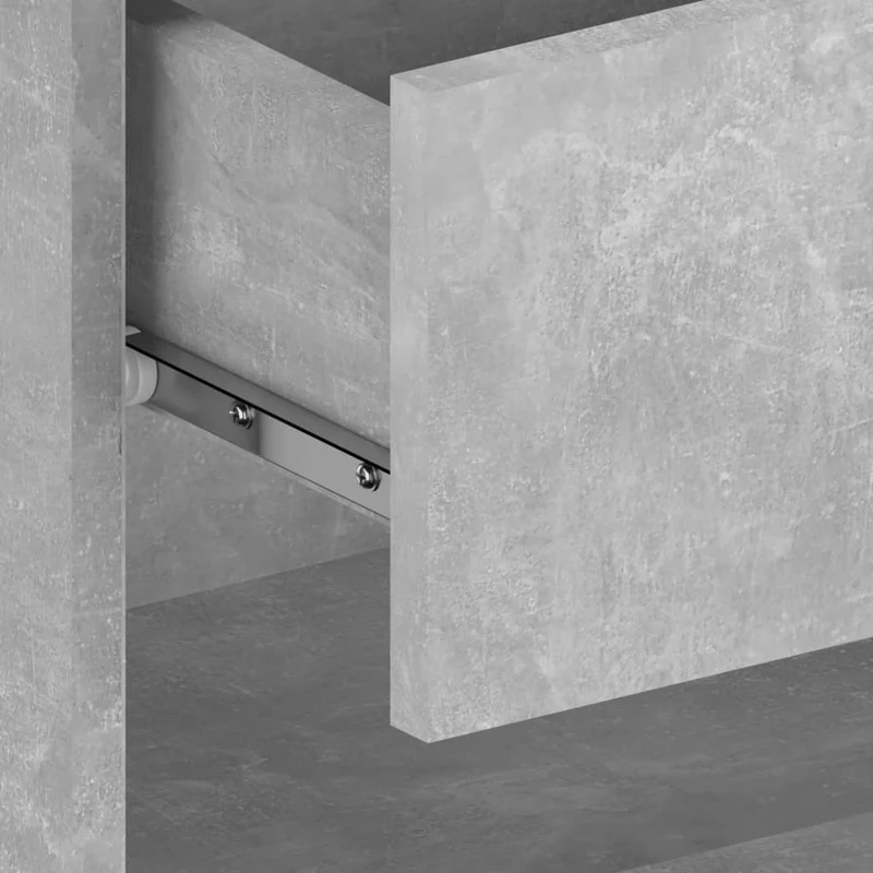 Lot de 2 tables de chevet murales avec tiroir et étagère en bois d'ingénierie gris DEC036079