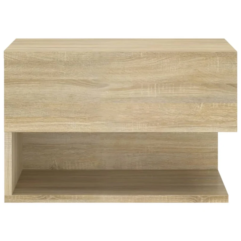 Lot de 2 tables de chevet murales avec tiroir et étagère en bois d'ingénierie couleur chêne DEC036067