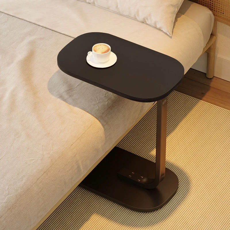 Modern Luxury Oval C MDF Iron End Table 1-Tier For Living Room