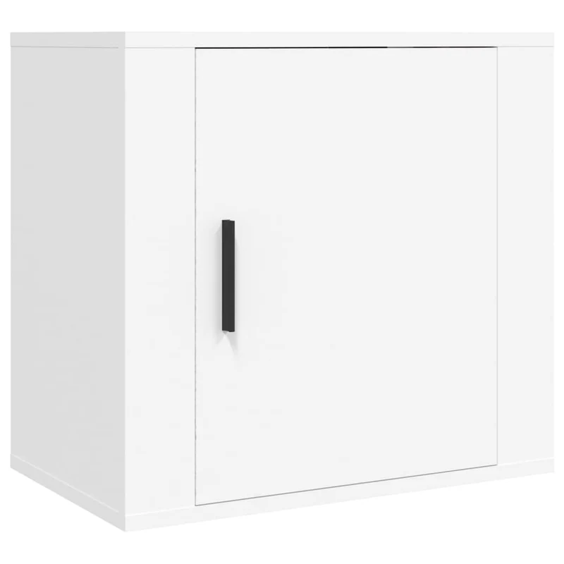 Lot de 2 tables de chevet murales avec compartiment avec porte 50 x 30 x 47 cm bois d'ingénierie blanc DEC036024