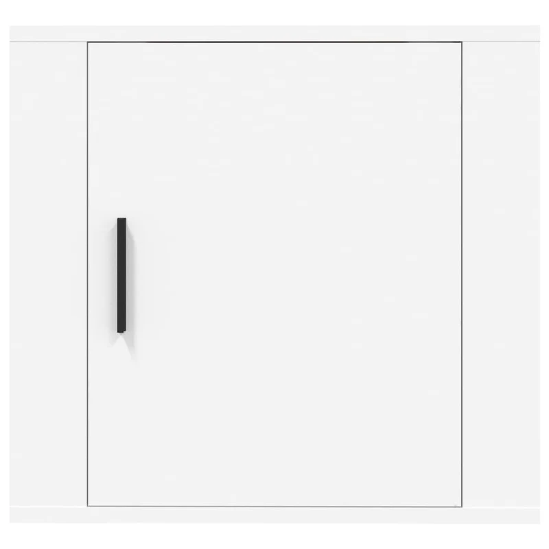Lot de 2 tables de chevet murales avec compartiment avec porte 50 x 30 x 47 cm bois d'ingénierie blanc DEC036024