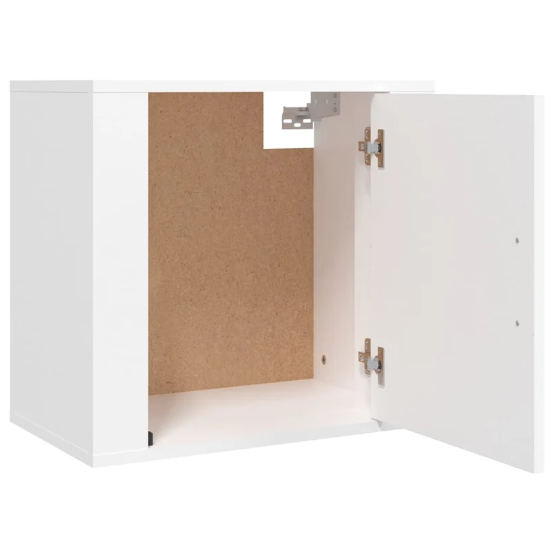 Lot de 2 tables de chevet murales avec compartiment avec porte 50 x 30 x 47 cm bois d'ingénierie blanc DEC036024