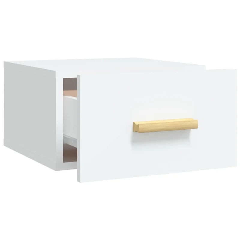 Lot de 2 tables de chevet murales avec tiroir 35 x 35 x 20 cm en bois d'ingénierie blanc DEC036019