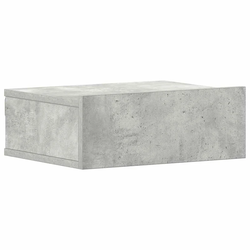 Lot de 2 tables de chevet murale avec tiroir 40 x 30 x 15 cm en bois d'ingénierie gris DEC035997