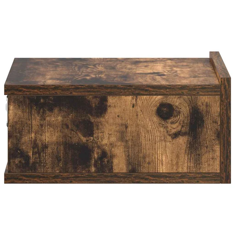 Lot de 2 tables de chevet murale avec tiroir 40 x 30 x 15 cm bois d'ingénierie marron DEC035990