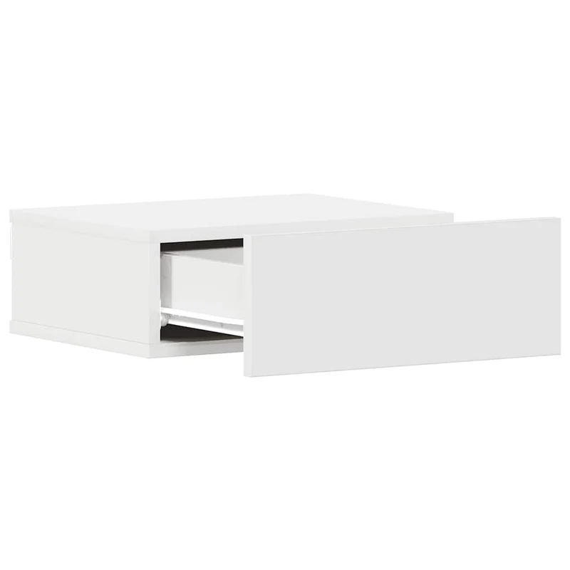 Lot de 2 tables de chevet murale 40 x 30 x 15 cm avec tiroir en bois d’ingénierie blanc DEC035989