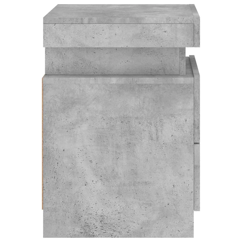 Lot de 2 tables de chevet avec lumières LED et tiroirs 35 x 39 x 55 cm bois d'ingénierie gris DEC035936