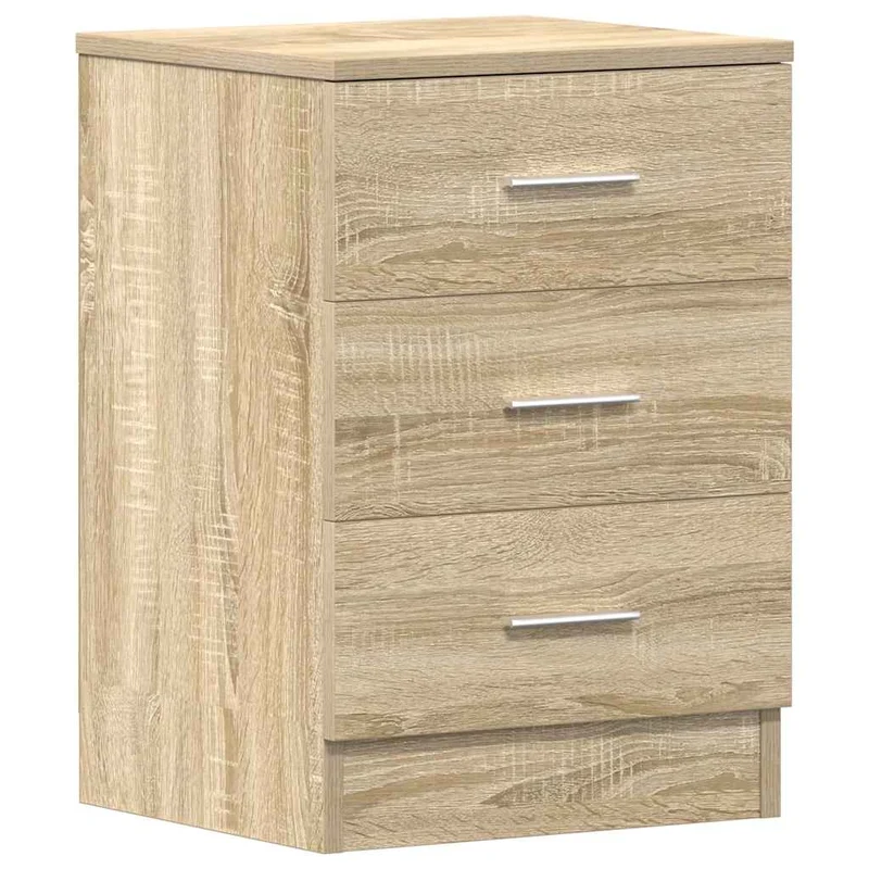 Lot de 2 tables de chevet avec tiroirs 38 x 35 x 56cm bois d'ingénierie couleur chêne DEC035873