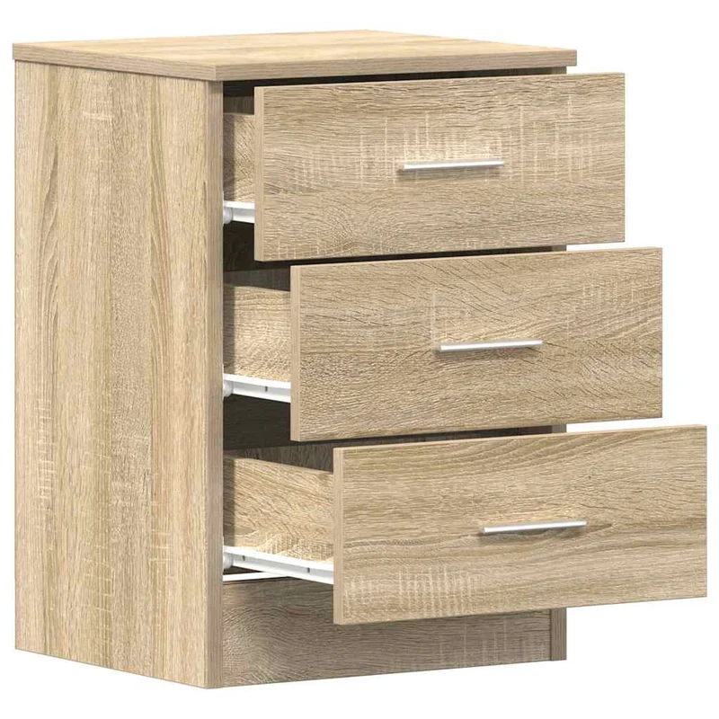 Lot de 2 tables de chevet avec tiroirs 38 x 35 x 56cm bois d'ingénierie couleur chêne DEC035873