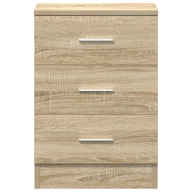 Lot de 2 tables de chevet avec tiroirs 38 x 35 x 56cm bois d'ingénierie couleur chêne DEC035873