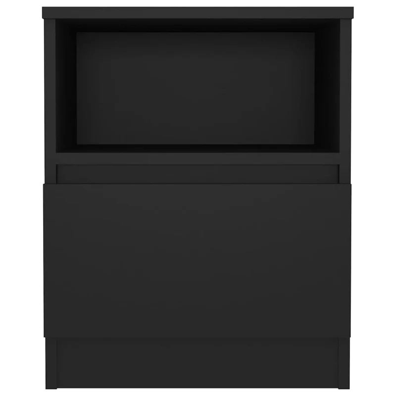 Lot de 2 tables de chevet avec tiroir et compartiment ouvert 40 x 40 x 50 cm aggloméré noir DEC035572