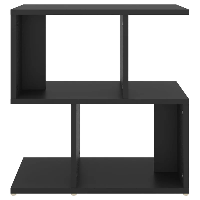 Table de chevet petit meuble d'appoint avec étagères 50 x 30 x 51,5 cm bois d'ingénierie noir DEC034495
