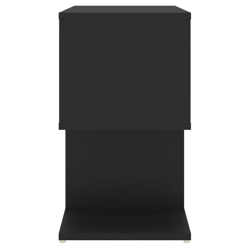 Table de chevet petit meuble d'appoint avec étagères 50 x 30 x 51,5 cm bois d'ingénierie noir DEC034495