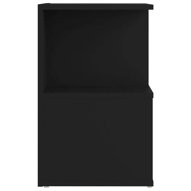 Table de chevet avec compartiment de rangement et étagère 35 x 35 x 55 cm bois ingénierie noir DEC034363