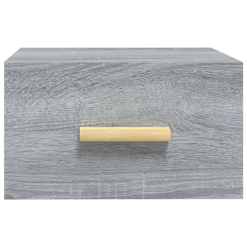Table de chevet murale avec tiroir 35 x 35 x 20 cm en bois d'ingénierie gris DEC034327