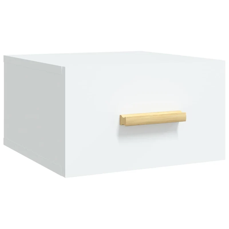 Table de chevet murale avec tiroir 35 x 35 x 20 cm bois d'ingénierie blanc DEC034222