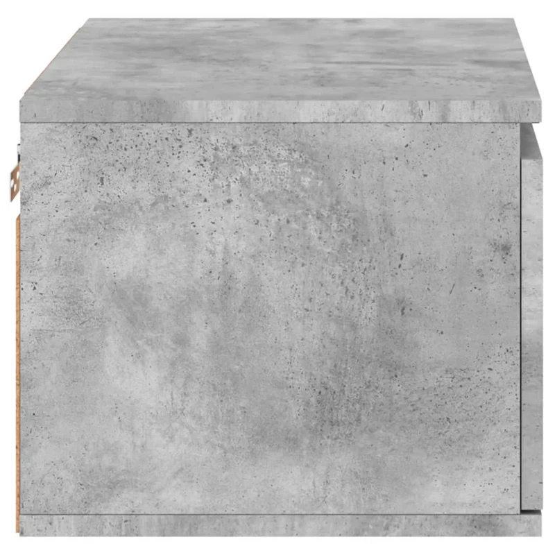 Table de chevet murale avec lumières LED avec tiroir 50 x 36 x 30 cm bois d'ingénierie gris DEC034197