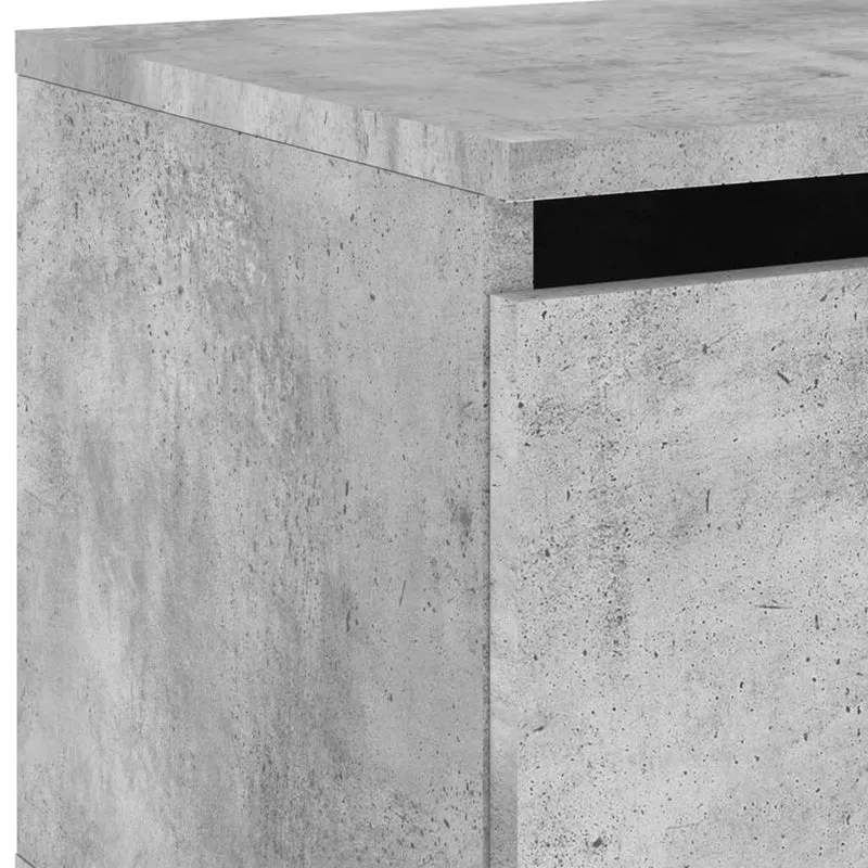 Table de chevet murale avec lumières LED avec tiroir 50 x 36 x 30 cm bois d'ingénierie gris DEC034197
