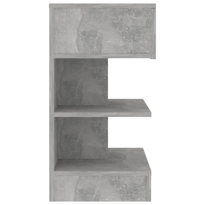 Table de chevet avec étagères ouvertes et tiroir 40 x 35 x 65 cm bois d’ingénierie gris DEC034009