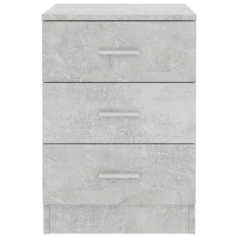 Table de chevet avec 3 tiroirs 38 x 35 x 56 cm bois d'ingénierie gris DEC033969